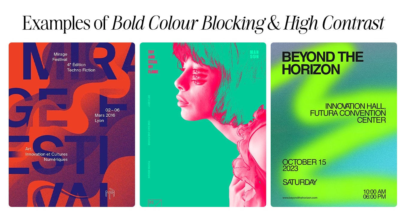 High Contrast Color Blocking in Ad Design