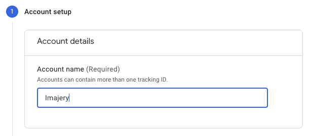 Account Setup screen