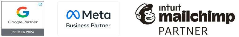 Partnerships: Google Partner, Meta Business Partner, Mailchimp Partner